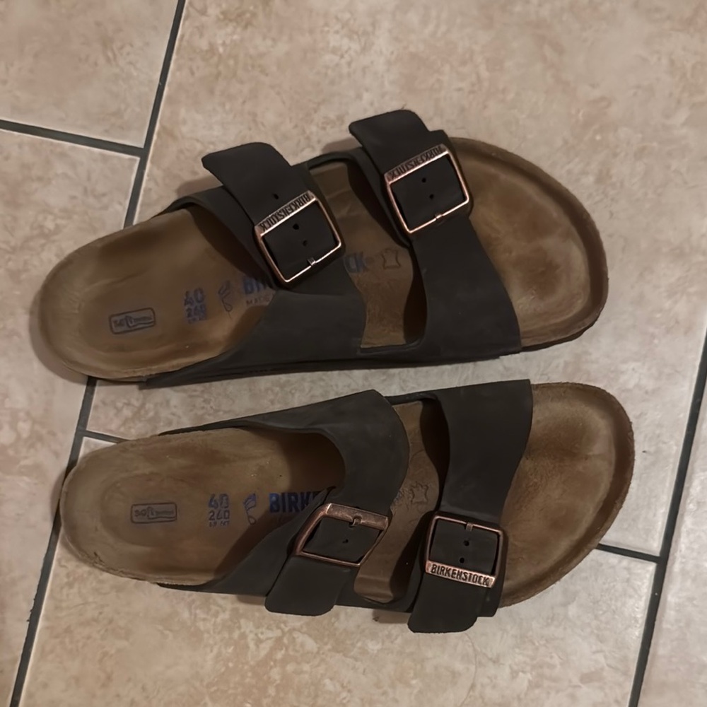 Brown Double Strap Sandals - Picture 2 of 5